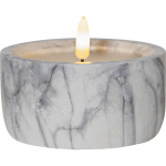 Hall ja valge betoonist LED-k&uuml;&uuml;nal, k&otilde;rgus 7,5 cm Flamme Marble - Star Trading