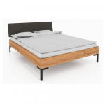 Tammepuust kaheinimesevoodi koos polsterdatud peaplaadiga 160x200 cm Abies 1 - The Beds
