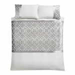 Beež-kreemjas sametne voodipesu kaheinimesevoodile 200x200 cm Lattice Cut - Catherine Lansfield