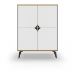 Valge-puiduv&auml;rvi tammedekooriga kapp 90x120 cm Nola - Marckeric