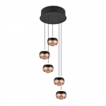 Must-vasev&auml;rvi LED rippvalgusti metallist varjuga &oslash; 30 cm Orbit - Trio Select