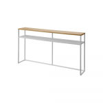 Valge-helepruun tuhkpuidu spooniga konsoollaud 20,5x126 cm Tower - YAMAZAKI