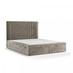 Beež polsterdatud kaheinimesevoodi koos panipaigaga 200x200cm Mavel - Maison de R&ecirc;ve