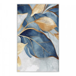 Sinine-kuldne pestav vaip 120x180 cm Golden Leaves - Mila Home