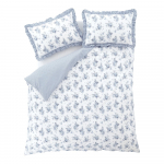 Valge-sinine laiendatud voodipesu 230x220 cm Lucie Floral Frill - Catherine Lansfield