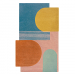 Sinine k&auml;sitsi kootud villane vaip 120x180 cm Lozenge Bright Multi - Flair Rugs