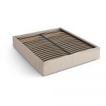 Helepruun polsterdatud kaheinimesevoodi panipaigaga/ilma peatsita, koos raamiga 180x200 cm Susan &ndash; Micadoni