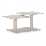 Kreemikas klaasist kohvilaud 54x115 cm Elvi - Marckeric