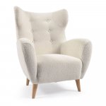 Valge bukleekangast tugitool Patio - Kave Home