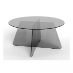 Hall klaasist &uuml;mmargune diivanilaud &oslash; 80 cm Samos - Actona