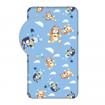 Sinine puuvillane laste voodilina 90x200 cm Bluey - Jerry Fabrics