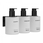 Valged seinale kinnitatavad klaasist seebidosaatorid 3 tk komplektis, 350 ml Kirei - Blomus