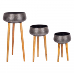 Metallist k&auml;sit&ouml;&ouml;na valminud lillepoti katted komplektis 3 tk &oslash; 37,5 cm Varanasi - Bizzotto