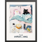 Tr&uuml;kitud pilt raamiga 30x40 cm Catflix - Styler