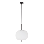 Valge/must klaasist ripplamp &oslash; 30 cm Lato - Nova Luce