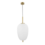 Valge/messingv&auml;rvi klaasist ripplamp &oslash; 27 cm Lato - Nova Luce
