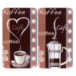 2 klaasist pliidikatte komplekt, 52 x 30 cm Coffee Flamour - Maximex