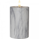 Hall ja valge betoonist LED-k&uuml;&uuml;nal, k&otilde;rgus 15 cm Flamme Marble - Star Trading