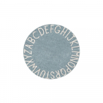 Helesinine pestav k&auml;sitsi kootud puuvillane laste vaip &oslash;150 cm ABC Vintage Blue - Lorena Canals