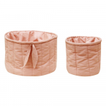 Heleroosad riidest laste hoiukastid 2 tk &oslash; 30x20 cm Bambie Vintage Nude - Lorena Canals