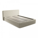 Kreem polsterdatud kaheinimesevoodi koos voodip&otilde;hja ja panipaigaga 140x200cm Kiana - Makamii