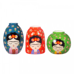 Keraamilised vaasid 3tk komplektis (k&otilde;rgus 8 cm) Floral Frida - Sass & Belle