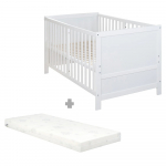 Valge reguleeritava k&otilde;rgusega v&otilde;revoodi 70x140 cm Easy Sleep - Roba