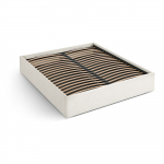 Kreemikas polsterdatud kaheinimesevoodi panipaigaga/ilma peatsita, koos raamiga 200x200 cm Susan &ndash; Micadoni