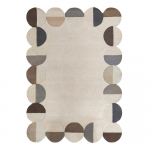 Hallikasbeež k&auml;sitsi kootud villane vaip 120x170 cm Mia Scallop Frame - Flair Rugs
