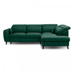 Roheline sametist lahtik&auml;iv/sahtliga nurgadiivan (parem nurk/L-kujuline) Noble &ndash; ELTAP