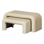 Kreemid kiviimitatsiooniga diivanilauad 2tk komplektis 42x92 cm Stani - WOOOD