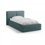 T&uuml;rkiissinine polsterdatud &uuml;heinimesevoodi koos panipaiga ja voodip&otilde;hjaga 90x200 cm Darren - Micadoni