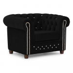 Mustast sametist chesterfield tool York Blik - Ropez