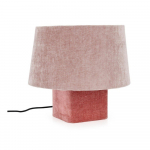 Roosa metallist laualamp tekstiilist varjuga (k&otilde;rgus 35 cm) Demra - Bizzotto