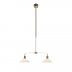 Valge/messingv&auml;rvi metallist rippvalgusti klaasist varjuga Vela - Marksl&ouml;jd