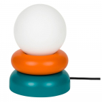 T&auml;ispuidust laualamp petrooleumi/oranži v&auml;rvi klaasist varjundiga (k&otilde;rgus 24 cm) Otem - noo.ma