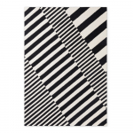 Mustvalge k&auml;sitsi kootud villane vaip 160x230 cm Stryve Flux - Elle Decoration