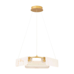 Kreemikas/messingv&auml;rvi LED-rippvalgusti marmorist dekooriga, h&auml;mardatav, &oslash; 63 cm Aider - Nova Luce