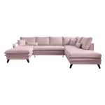 Puuderroosa U-kujuline diivanvoodi , paremas nurgas Charming Charlie - Miuform