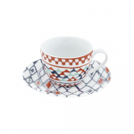 Komplekt 6 portselanist kruusi koos taldrikutega Goji - Villa Altachiara