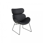 Mustast kunstnahast tugitool mustade jalgadega Cazar - Actona