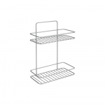 Seinale paigaldatud nurgas vannitoa riiul kahe p&otilde;randaga Ref - Metaltex