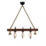 Puidust rippvalgusti Demir, 3 pirnid - Opviq lights