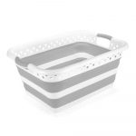 Valge-hall plastikust pesukorv 40 l - Addis