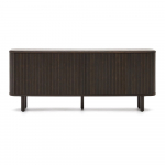 Tumepruun tuhkpuu dekooriga l&uuml;kandustega madal kummut 180x75 cm Mailen - Kave Home