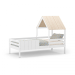 Valge majakujuline lastevoodi 90x190 cm Valka - Marckeric