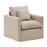 Beež linane tugitool Nora - Kave Home