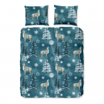 Petrooleumiv&auml;rvi pikendatud flanellist voodipesu kaheinimesevoodile 200x220 cm Midnight - Good Morning