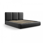 Tumehall polsterdatud sametist kaheinimesevoodi koos voodip&otilde;hja ja panipaigaga 140x200 cm Brody - Mazzini Beds