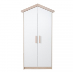Laste riidekapp valge ja naturaalne tammepuit 96x190x50 cm Cabane - Roba